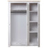 Maison Madeleine -  3Door Wardrobe White 118x50x171.5 cm Pine Panama Range